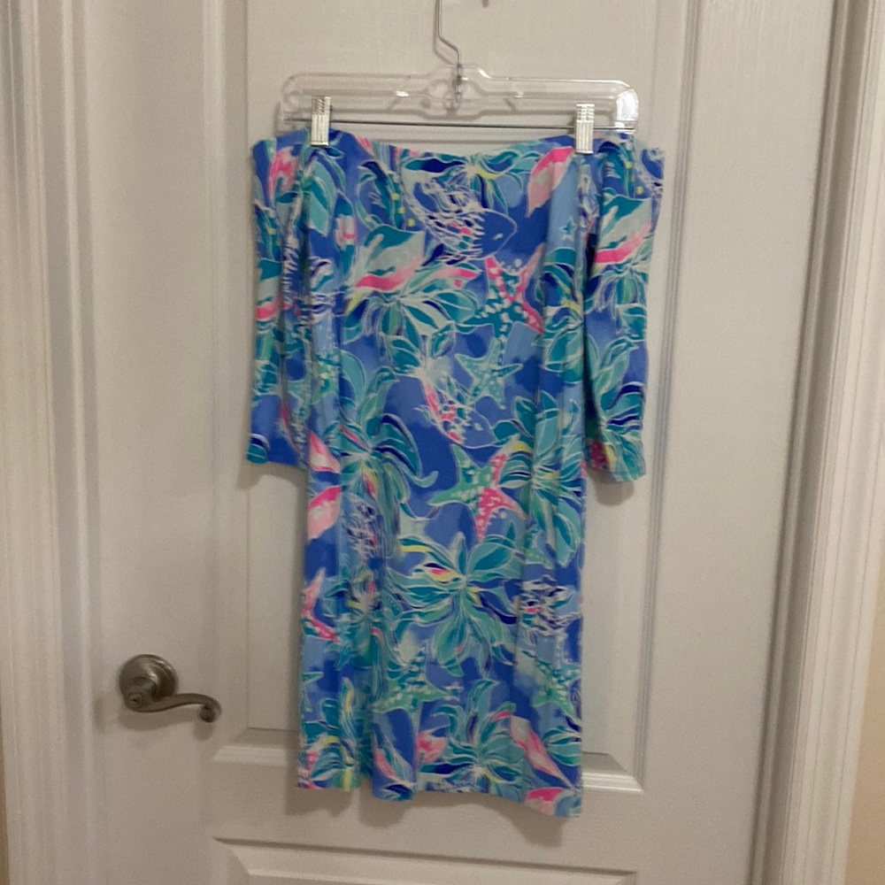 Lilly Pulitzer Colorful Strapless Dress.